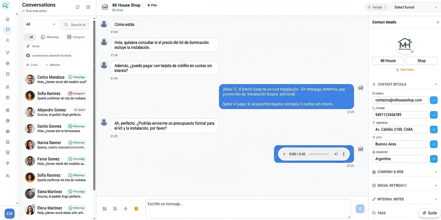 Todas tus conversaciones en un solo lugar